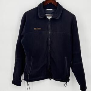 Columbia Jacket Mens Large Black Titanium Polartec Wind Pro Fleece Full Zip